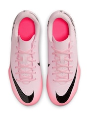 Nike Jr. Pink/Black Kids Mercurial Vapor 15 Club Firm Ground Football Boots - Image 12 of 12