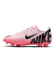 Nike Jr. Pink/Black Kids Mercurial Vapor 15 Club Firm Ground Football Boots - Image 6 of 12