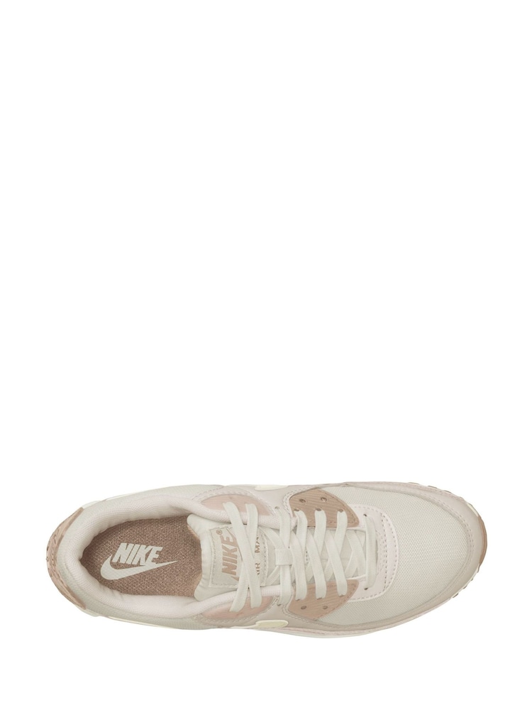 Nike Cream/Pink Air Max 90 Shoes - Image 4 of 10