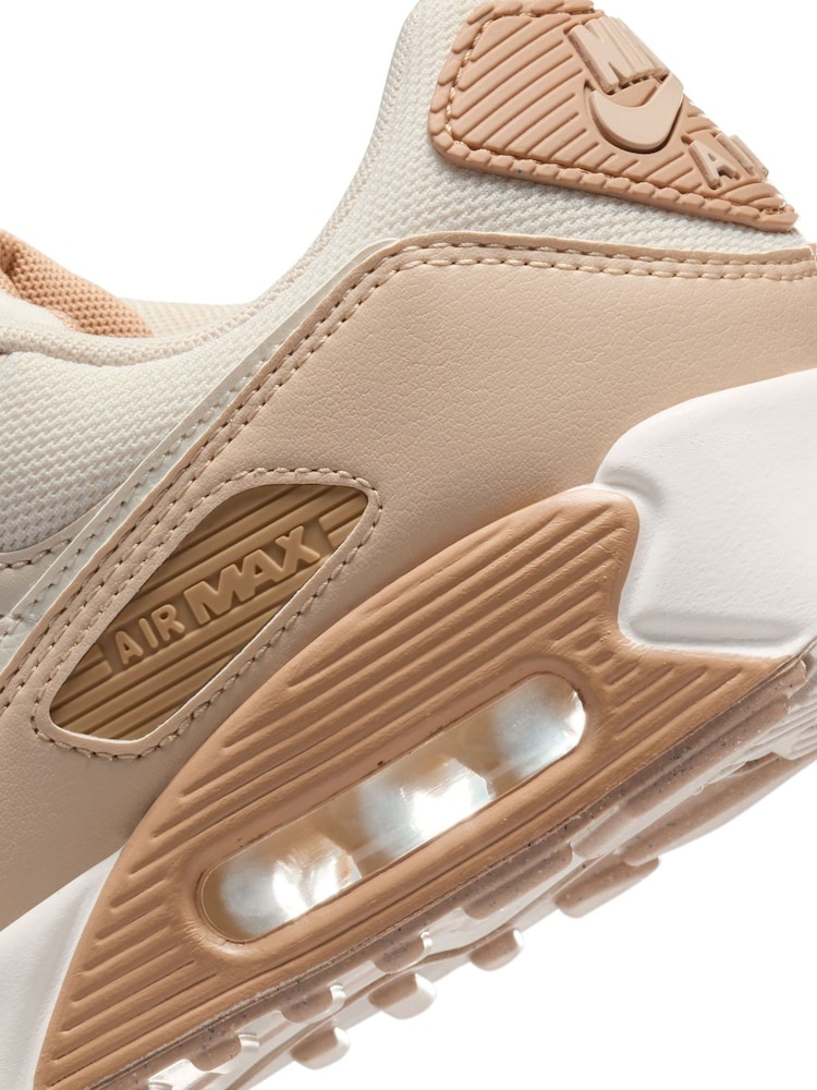 Nike Cream/Pink Air Max 90 Shoes - Image 8 of 10