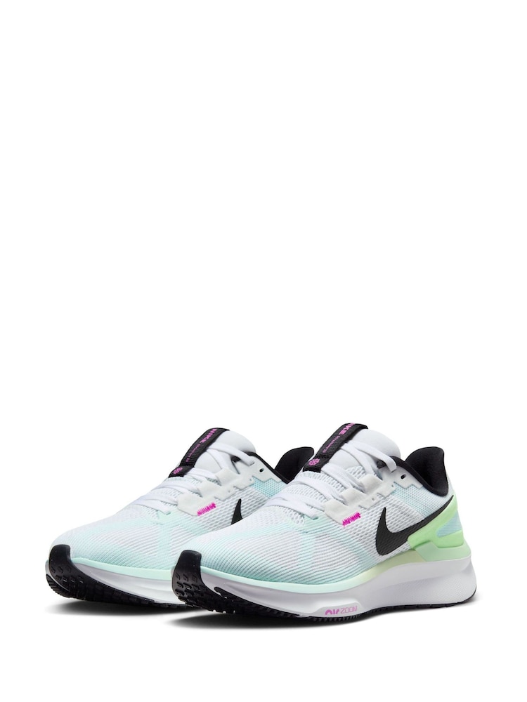 Nike White Air Zoom Structure 25 Running Trainers - Image 2 of 11