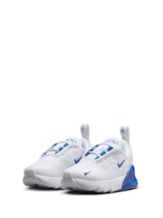 Nike White/Royal Blue Infant Air Max 270 Trainers - Image 2 of 9