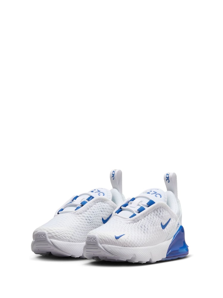 Nike White/Royal Blue Infant Air Max 270 Trainers - Image 2 of 9