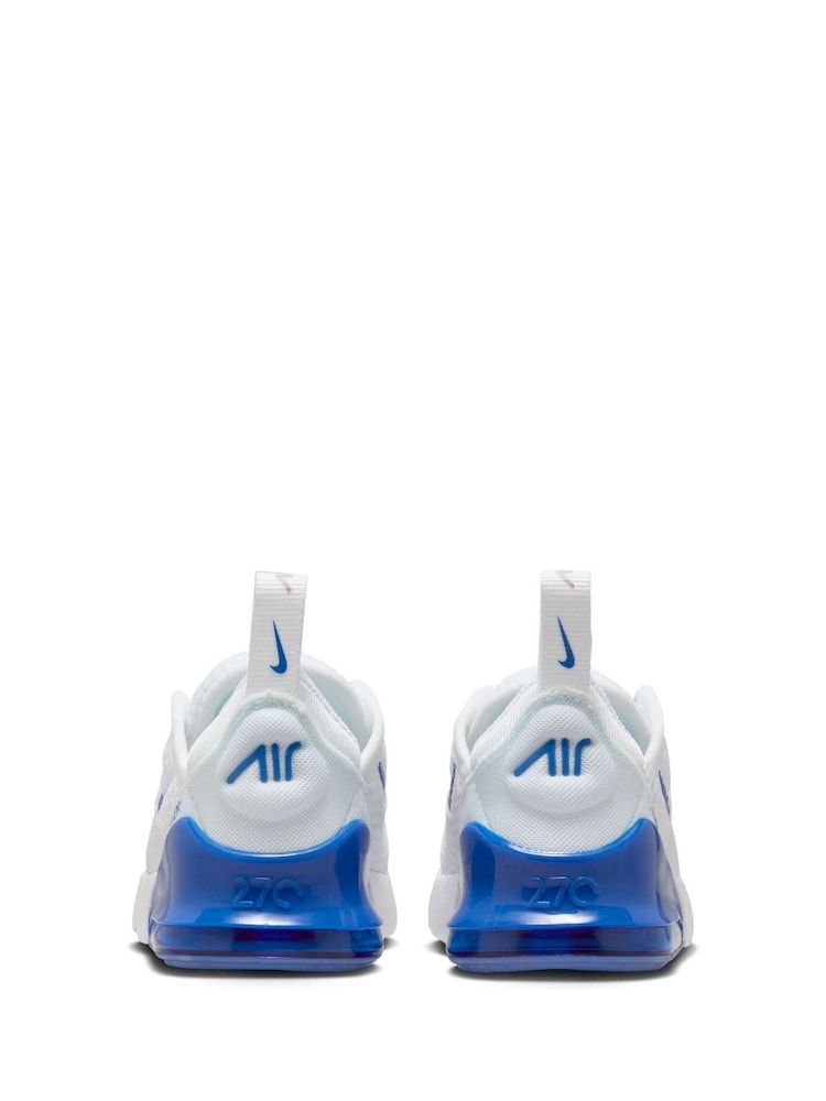 Nike White/Royal Blue Infant Air Max 270 Trainers - Image 3 of 9