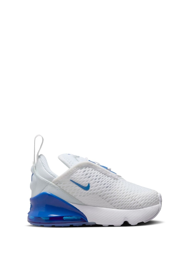 Nike White/Royal Blue Infant Air Max 270 Trainers - Image 4 of 9
