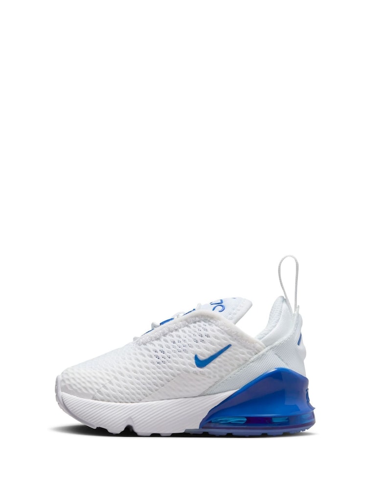 Nike White/Royal Blue Infant Air Max 270 Trainers - Image 5 of 9