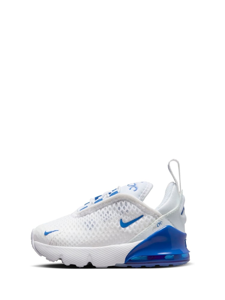 Nike White/Royal Blue Infant Air Max 270 Trainers - Image 6 of 9