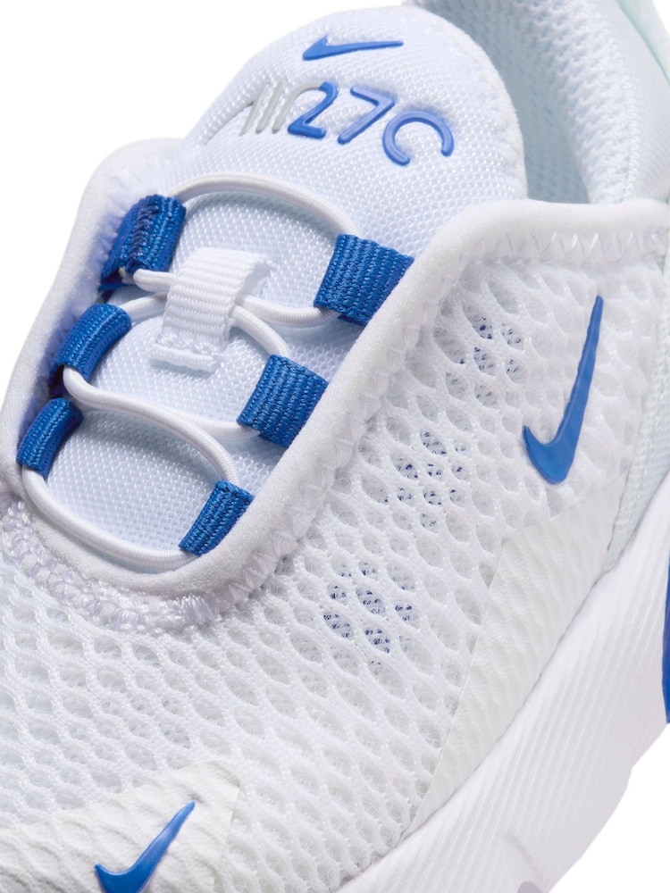 Nike White/Royal Blue Infant Air Max 270 Trainers - Image 8 of 9