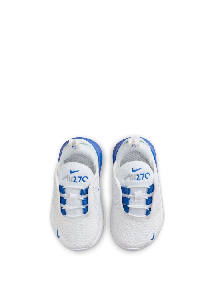 Nike White/Royal Blue Infant Air Max 270 Trainers - Image 9 of 9