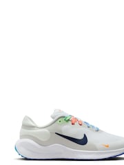 Nike White/Multi Youth Revolution 7 Trainers - Image 1 of 11