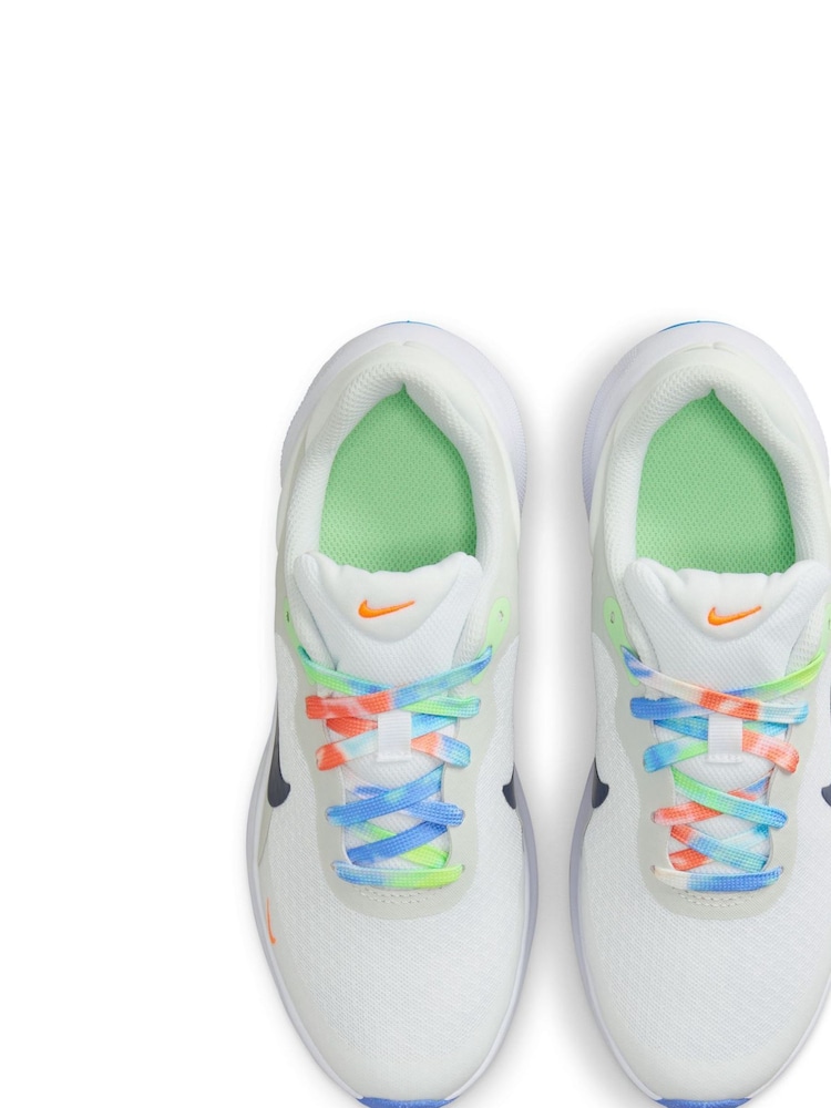 Nike White/Multi Youth Revolution 7 Trainers - Image 9 of 11