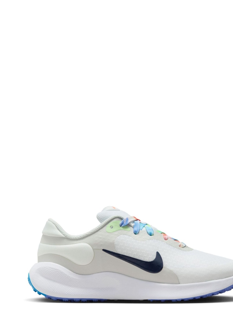 Nike White/Multi Youth Revolution 7 Trainers - Image 3 of 11