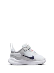 Nike White/Multi Infant Revolution 7 Trainers - Image 3 of 11