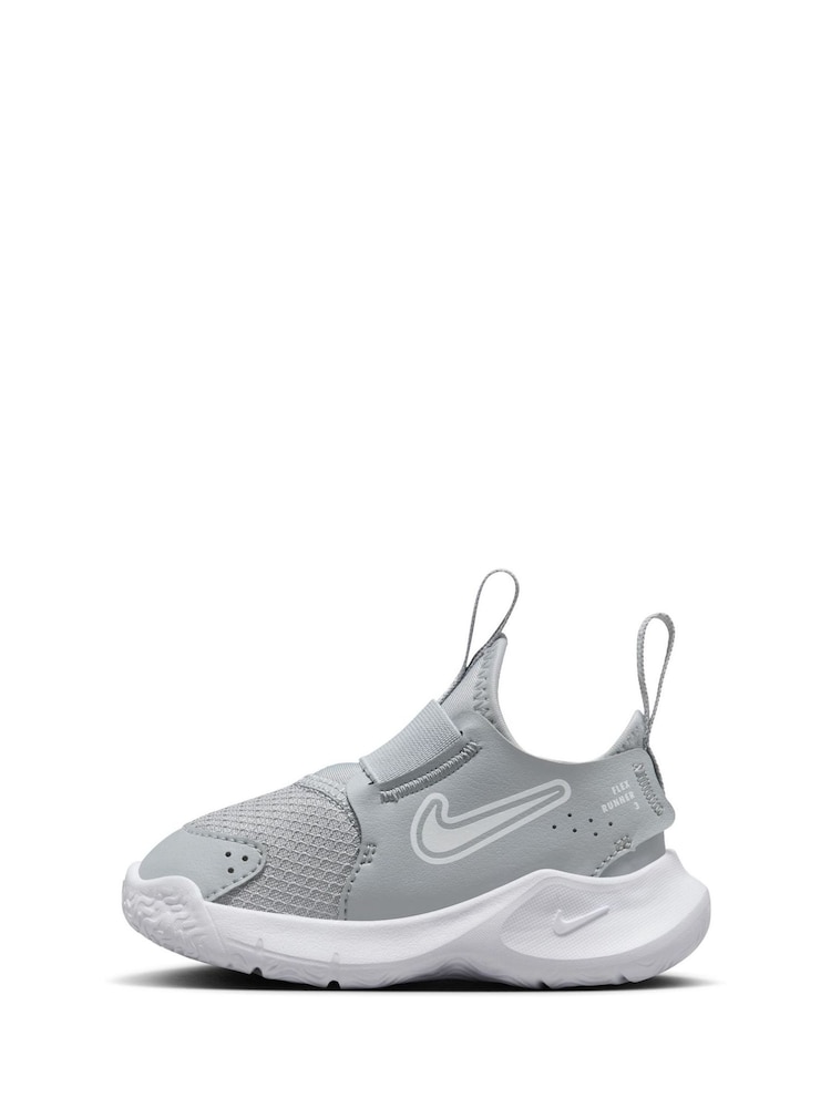 Nike Grey/White Infant Flex Runner 3 Trainers - Image 3 of 11