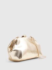 River Island Gold Molly Smith Ruched Frame Clutch Bag - Image 5 of 6