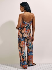 River Island Brown Palm Print Trousers - Image 4 of 4