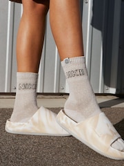 Nike Cream/Gold Marble Effect Calm Sliders - Image 8 of 9