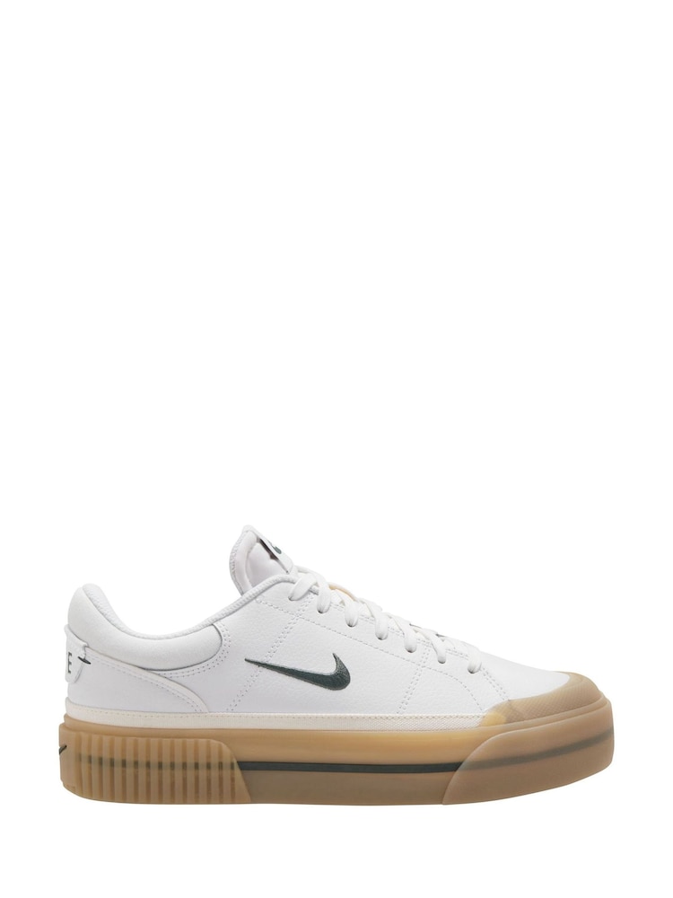 Nike Off white Court Legacy Lift Platform Trainers - Image 1 of 11
