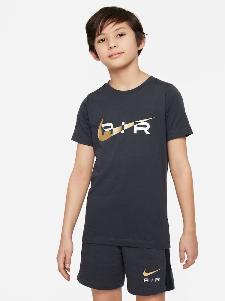Nike Grey/Gold Air T-Shirt - Image 1 of 5 Nike Grey/Gold Air T-Shirt - Image 1 of 5