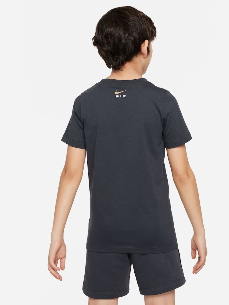 Nike Grey/Gold Air T-Shirt - Image 2 of 5 Nike Grey/Gold Air T-Shirt - Image 2 of 5