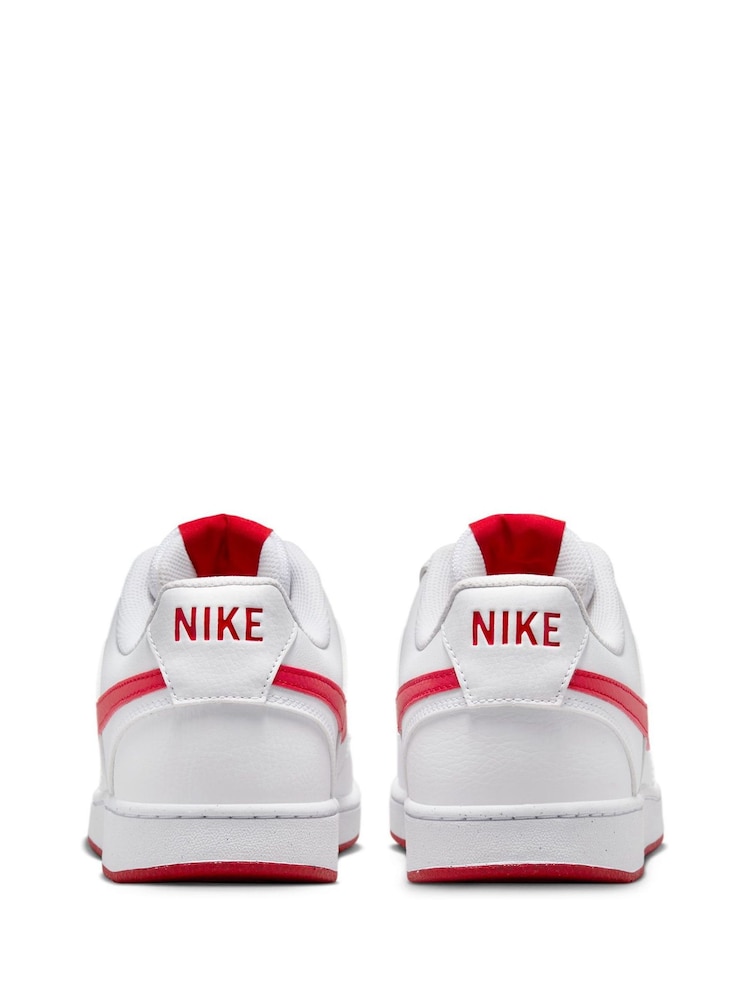 Nike Red/White Court Vision Low Trainers - Image 2 of 11