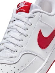 Nike Red/White Court Vision Low Trainers - Image 3 of 11