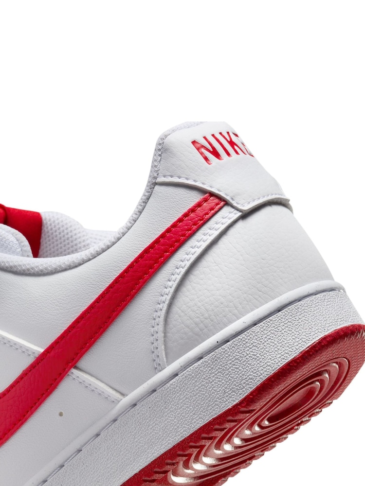 Nike Red/White Court Vision Low Trainers - Image 4 of 11