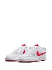 Nike Red/White Court Vision Low Trainers - Image 5 of 11
