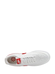 Nike Red/White Court Vision Low Trainers - Image 6 of 11