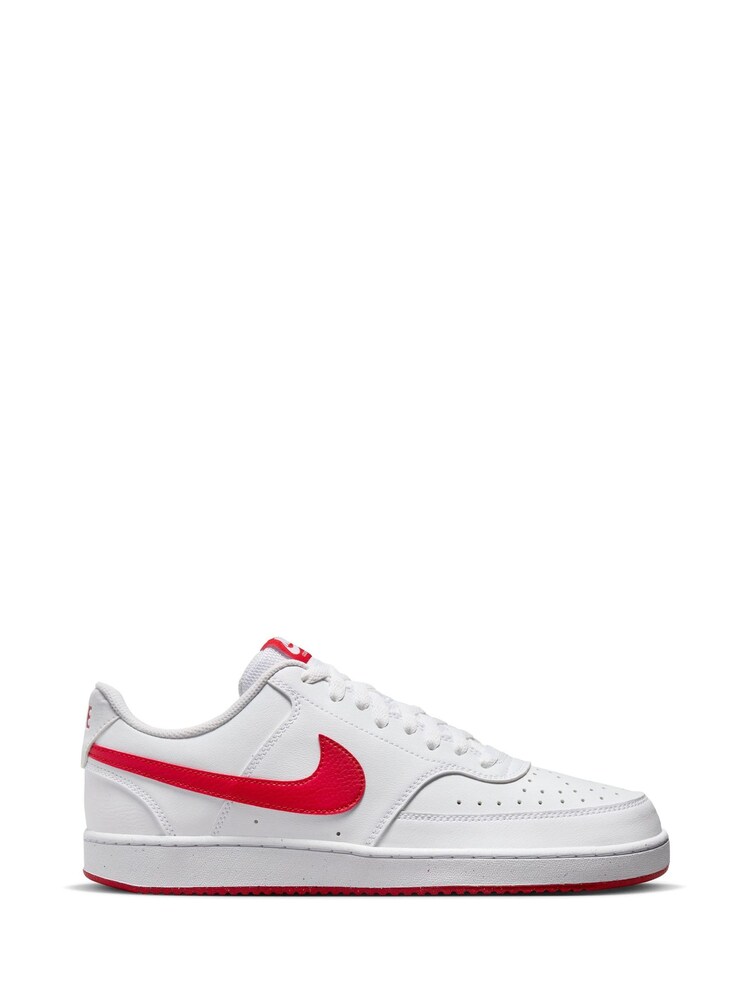 Nike Red/White Court Vision Low Trainers - Image 8 of 11