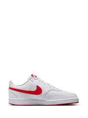 Nike Red/White Court Vision Low Trainers - Image 9 of 11