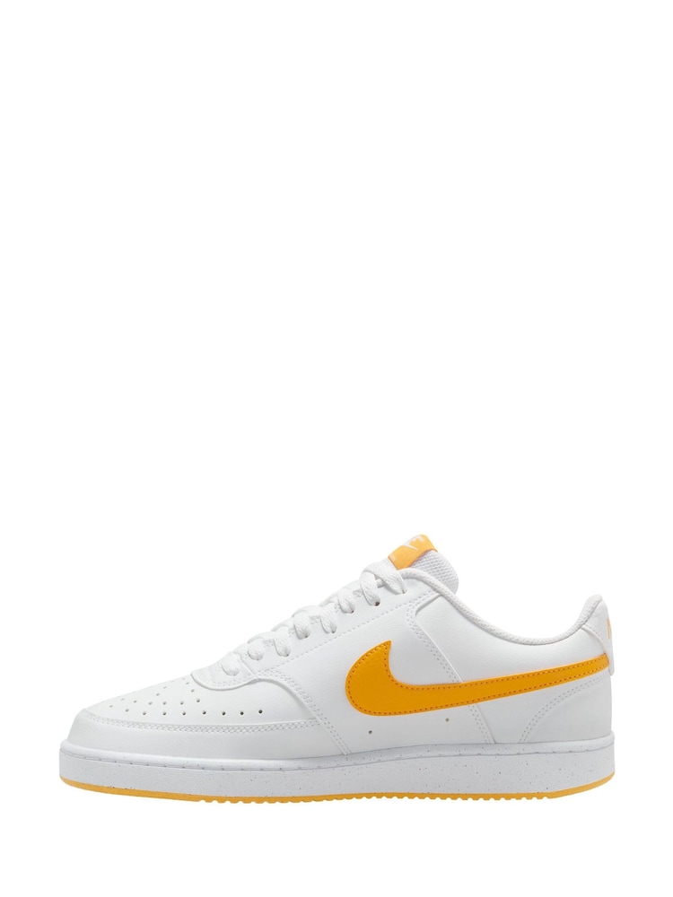 Nike Yellow/White Court Vision Low Trainers - Image 2 of 8