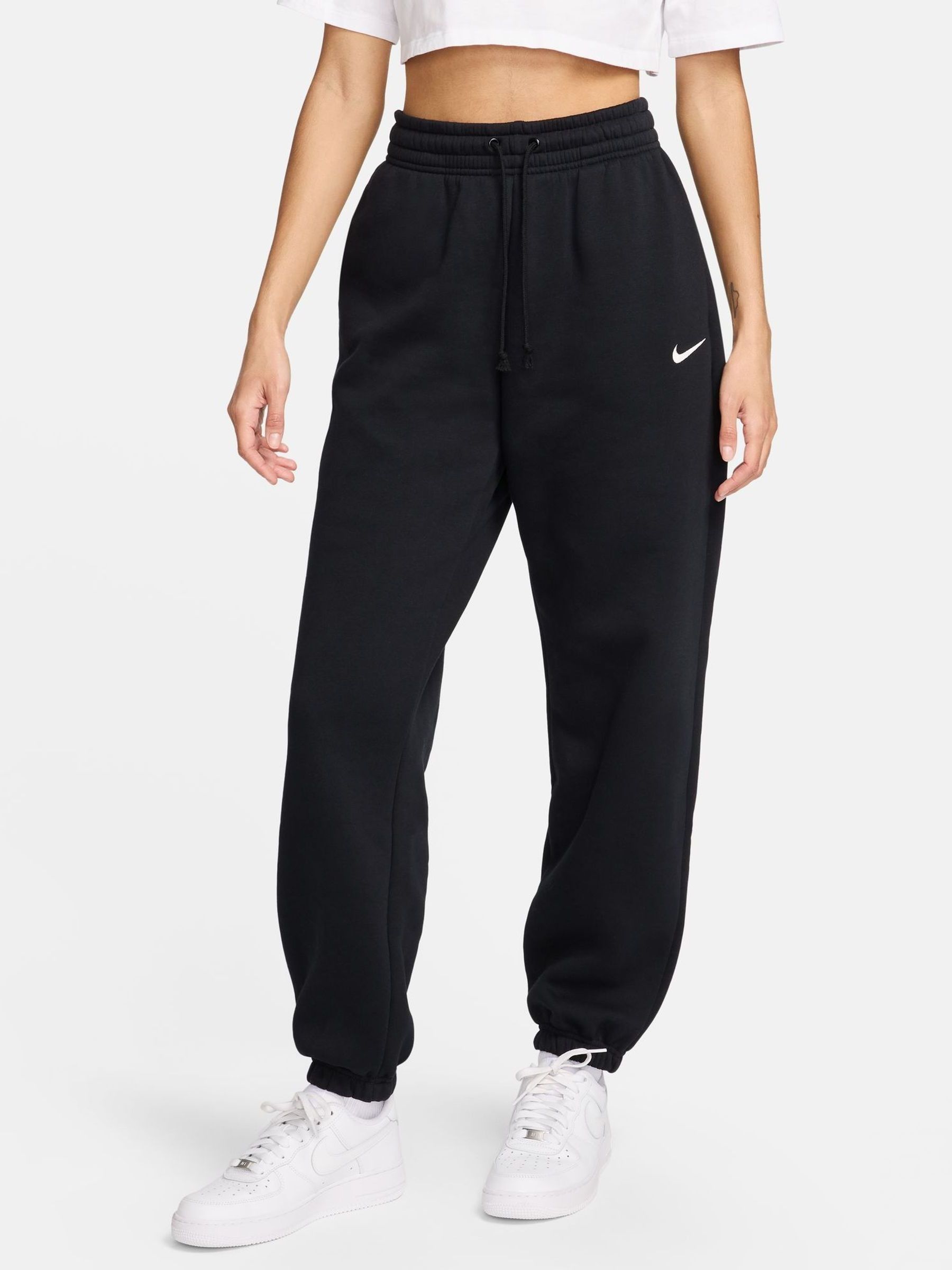 Buy Nike Black Phoenix Fleece HighWaisted Oversized Joggers from the Next UK online shop