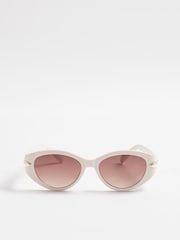 River Island Cream Molly Smith Cat Eye Slim Glasses - Image 1 of 2