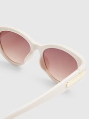 River Island Cream Molly Smith Cat Eye Slim Glasses - Image 3 of 4