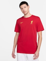 Nike Red Liverpool FC Club Essential T-Shirt - Image 1 of 6