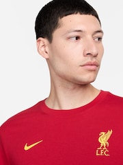 Nike Red Liverpool FC Club Essential T-Shirt - Image 4 of 6