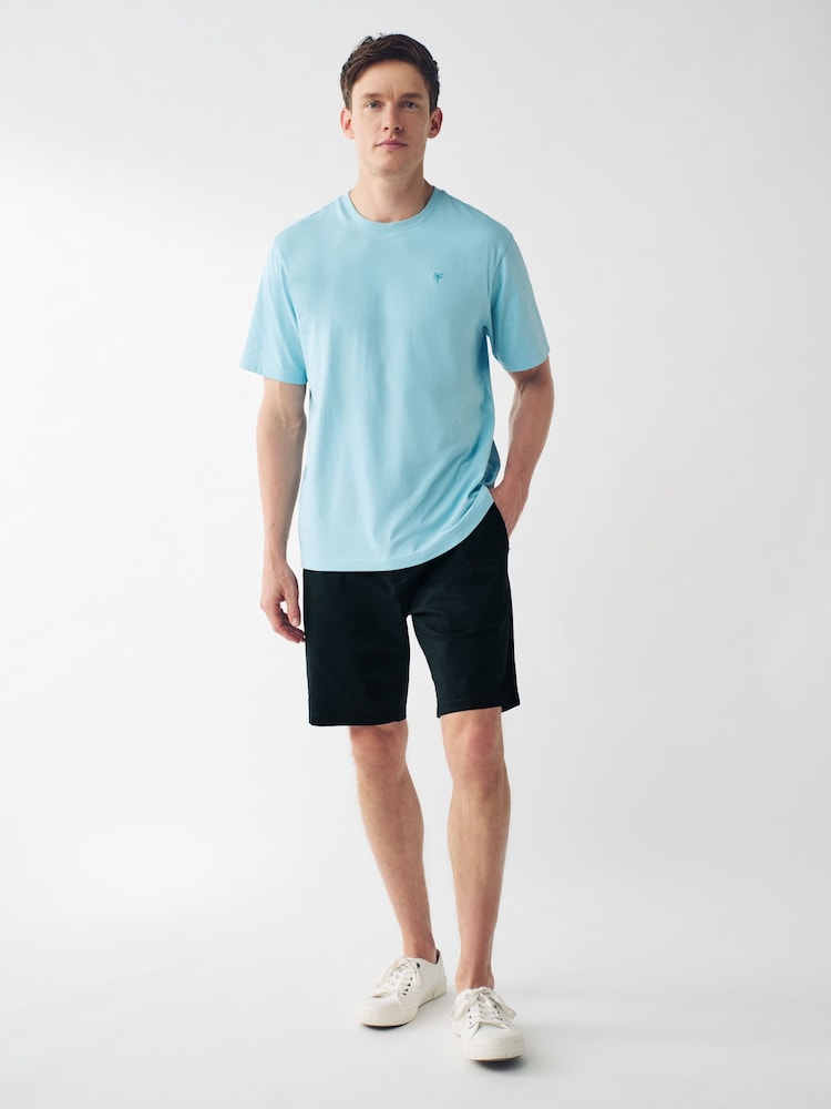 Navy/Light Blue Stripe Slim Fit Stretch Chino Shorts 2 Pack - Image 2 of 11
