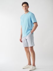 Navy/Light Blue Stripe Slim Fit Stretch Chino Shorts 2 Pack - Image 4 of 11