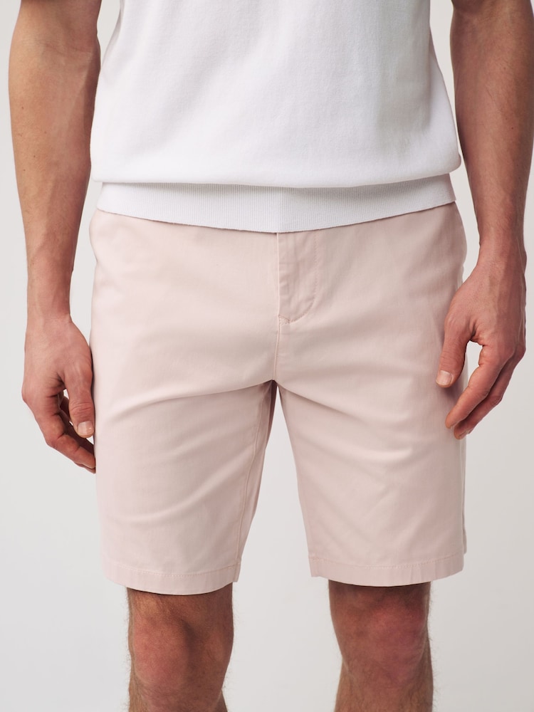 Light Pink Slim Fit Stretch Chinos Shorts - Image 1 of 8 Light Pink Slim Fit Stretch Chinos Shorts - Image 1 of 8