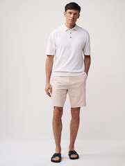 Light Pink Slim Fit Stretch Chinos Shorts - Image 2 of 8