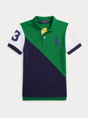 Polo Ralph Lauren Boys 100% Cotton Pony Player Logo Colour Block Polo Shirt - Image 1 of 2