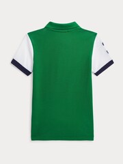 Polo Ralph Lauren Boys 100% Cotton Pony Player Logo Colour Block Polo Shirt - Image 2 of 2