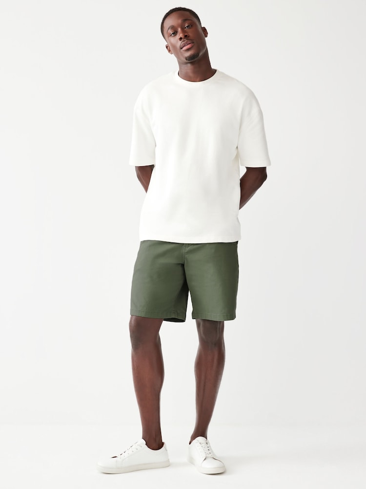 Sage Green Loose Fit Stretch Chinos Shorts - Image 1 of 8