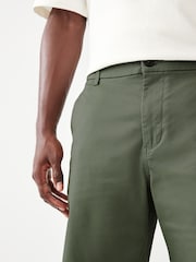Sage Green Loose Fit Stretch Chinos Shorts - Image 4 of 8