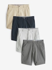 Multi Slim Fit Stretch Chino Shorts 4 Pack - Image 1 of 15