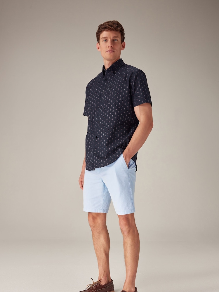 Light Blue Oxford - Elastyczne szorty typu chino - Image 3 of 10