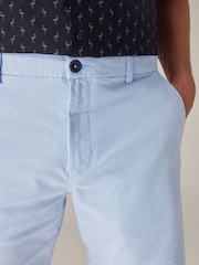 Light Blue Oxford Slim Fit Stretch Chinos Shorts - Image 5 of 10