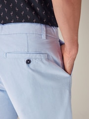 Light Blue Oxford Slim Fit Stretch Chinos Shorts - Image 6 of 10