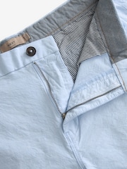 Light Blue Oxford Slim Fit Stretch Chinos Shorts - Image 9 of 10